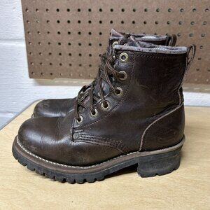 Skechers Brown Leather Logger Boots (could fit 7 or 6.5)